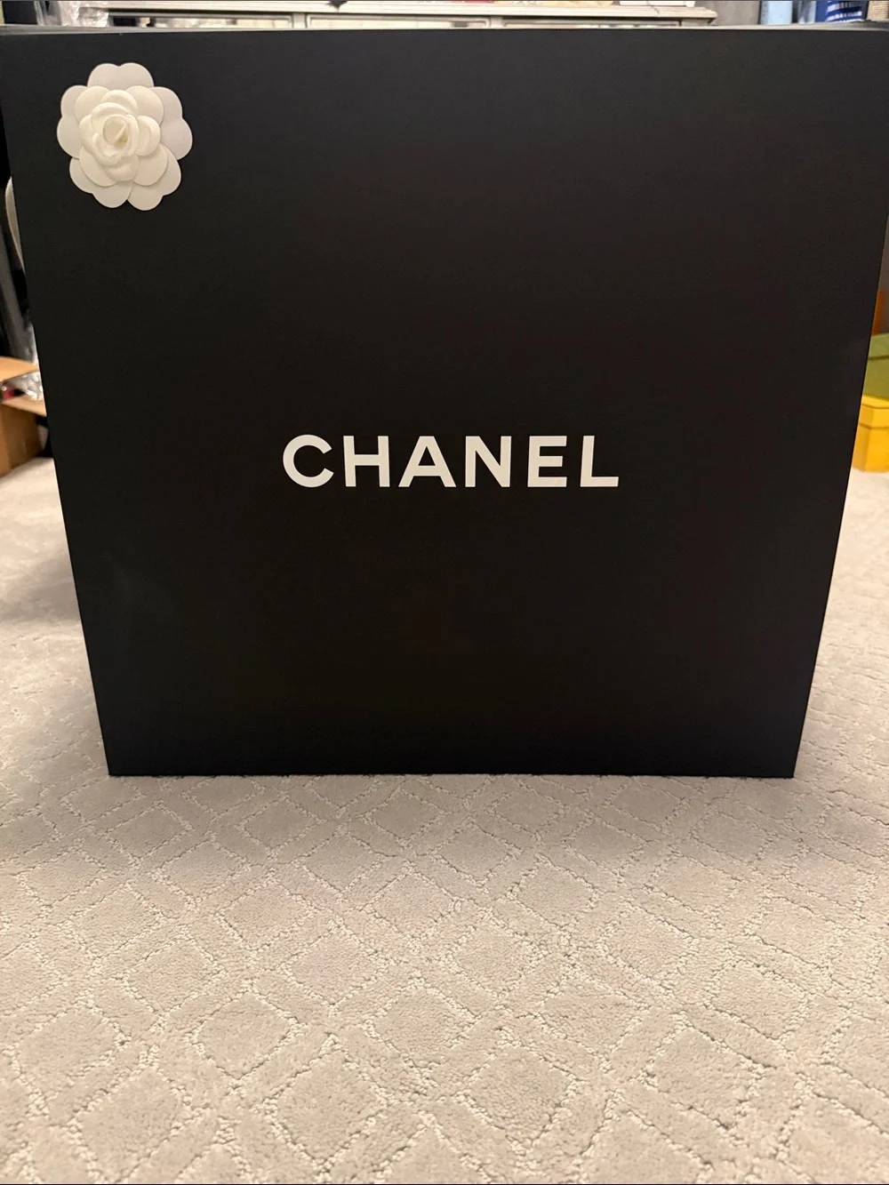 CHANEL Black Studded Logo Tote with Chain-Detail Handles - Picture 13 of 13